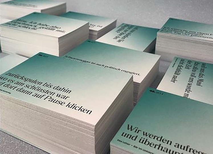 Zitat-Postkarten der „Stücke“ 2021 / Foto: Katharina Krüger