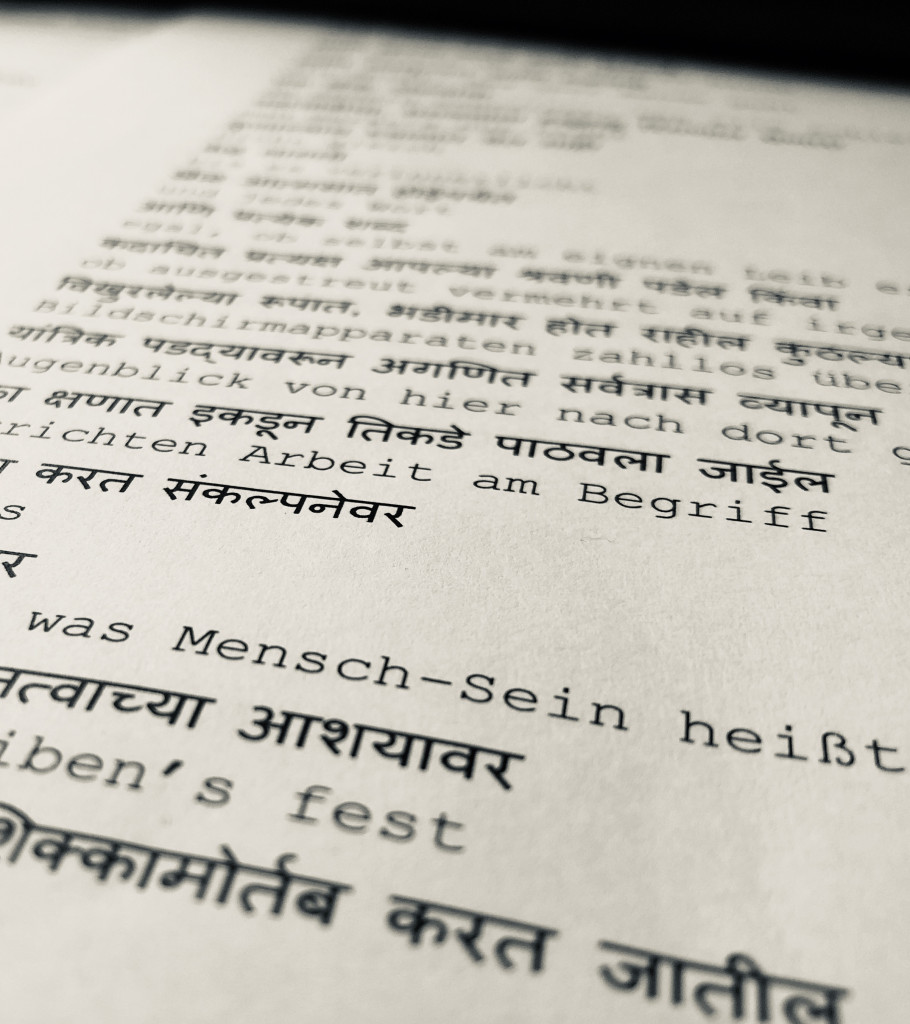 Palmetshofers "Die Verlorenen" übersetzt auf Marathi. 