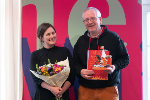 Armela Madreiter und Henner Kallmeyer nach der KinderStücke-Jurydebatte / Foto: Daniela Motzkus
