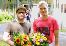 Die Preisträger Kristo Šagoragor und Thomas Köck / Foto: Marie-Luise Eberhardt